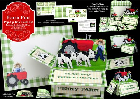 Farm Fun - Pop-up Box Card Kit & Matching Envelope