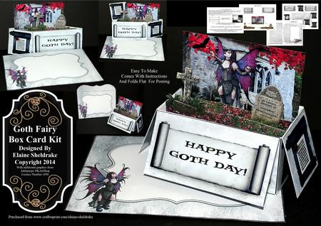 Goth Fairy - 3D Pop-up Box Card Kit & Matching Envelope