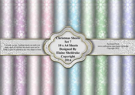 Christmas Sheets Set 7 - 10 x A4 Backing Paper Sheets