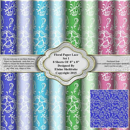 8" x 8" Floral Paper Lace Set 1 Backing Papers