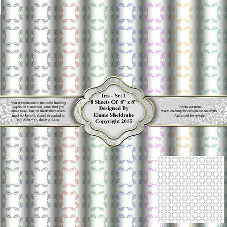 8" x 8" Iris Flowers Set 1 Backing Papers