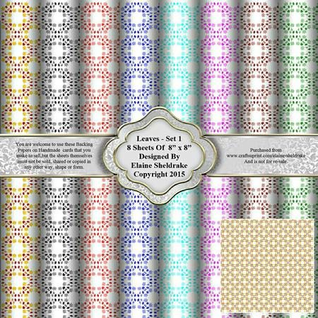 8" x 8" Leaves Set 1 Backing Papers