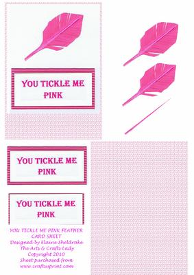 You Tickle Me Pink Feather Quick Card Female Friend