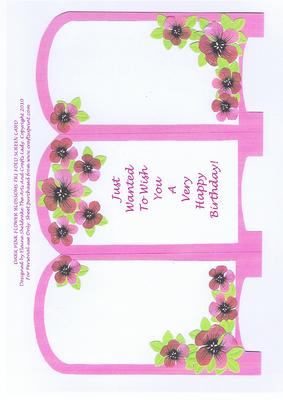 Dark Pink Flower Blossom Tri Fold Screen Card Birthday