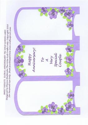 Sweet Violets Floral Anniversary Tri Fold Screen Card