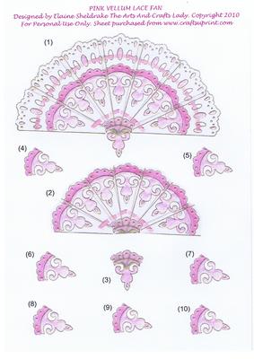 Pink Vellum Lace Fan Step by Step for Cards & Scrapbooking