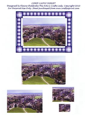 View of Corfe from Corfe Castle Dorset Pyramid Card