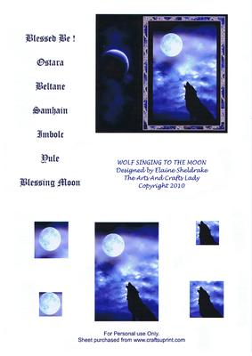 Wolf Singing to the Moon Ostara Beltane Samhain Imbolc Yule
