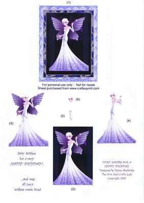 Purple Fairy Star Wishes Happy Birthday Step by Step Card