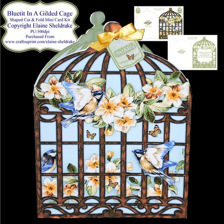 Bluetit in a Gilded Cage - Shaped Cut & Fold Mini Kit