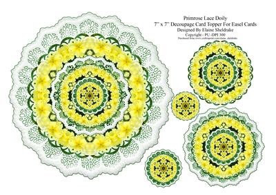 Primrose Flower Lace Doily - 7" x 7" Card Topper