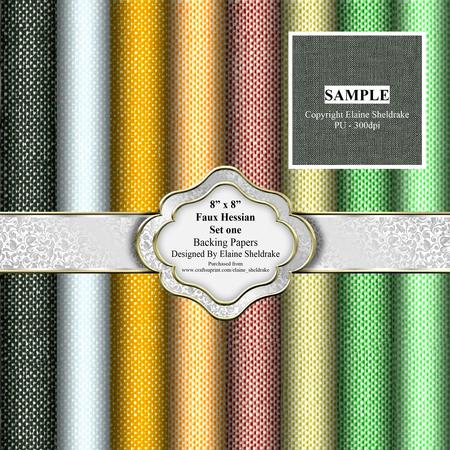 8" x 8" Faux Hessian Fabric - Set One Backing Papers