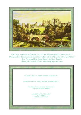 Alnwick Castle, Northumberland in 1875 Quick Card Front
