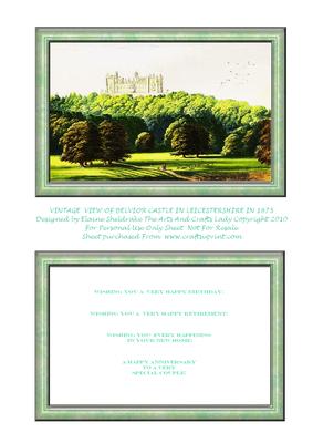 Belvoir Castle in Leicestershire 1875 Quick Card Birthday