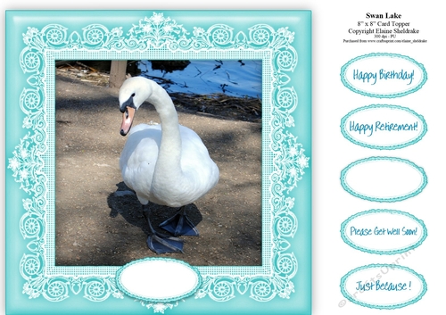 Swan Lake - 8 x 8 Card Topper