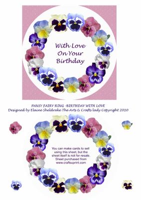Pansy Fairy Ring Birthday Love for Friends or Family