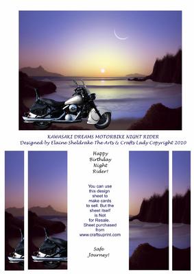 Kawasaki Dreams Motorbike Night Rider Fantasy
