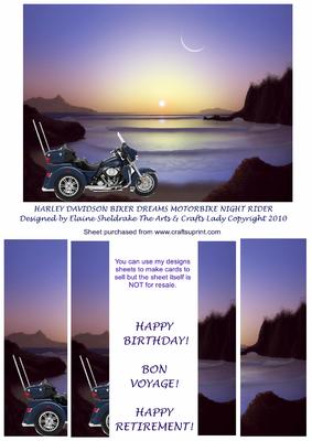 Harley Davidson Biker Dreams Motorbike Night Rider Fantasy