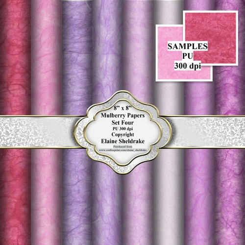 8 x 8 Faux Mulberry Paper - Set 4 - For Cards & Scrapbooking 