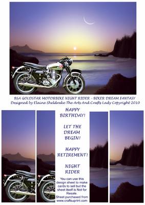 Bsa Goldstar Motorbike Night Rider Biker Dream Fantasy