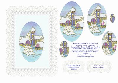Snow at Christmas - Church in Village - Lace & Pearls