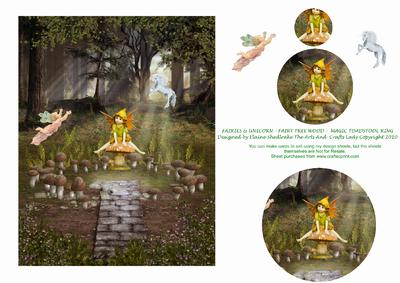 Fairies & Unicorn - Fairy Trees Wood - Magic Toadstool Ring