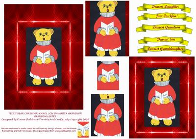Teddy Bear Christmas Carol Son Daughter Grandson Granddaught