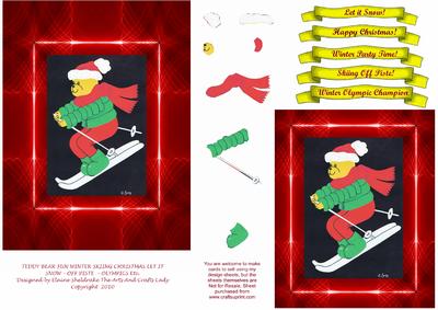 Teddy Bear Christmas Fun Skiing - Let It Snow - Off Piste -