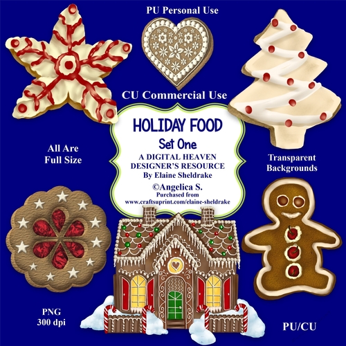Holiday Foods - Set One - CU Designer Resource For Commercial Use, Personal Use, Card Making, Scrapbooking etc. - Full Size - PNG