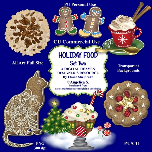 Christmas Holiday Foods - Set Two - CU Designer Resource For Commercial Use, Personal Use, Card Making, Scrapbooking etc. - Full Size - PNG
