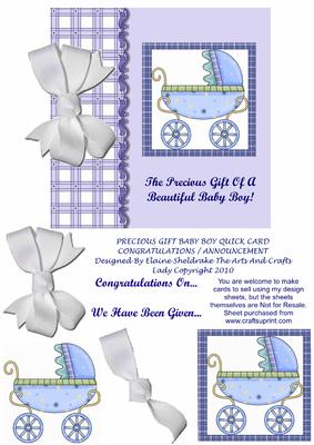 Precious Gift Baby Boy Birth Announcement or Congratulations