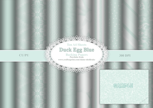 Assorted A4 Duck Egg Blue Backing papers For card making, Scrapbooking & Papercrafts