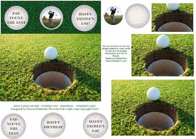 Golf a Hole in One - Father's Day - Birthday Pyramid Card