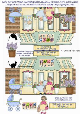 Baby Boy Boutique Shopping with Grandma Shaped Cut & Fold