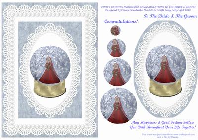 Winter Wedding Snowglobe Bride Dress Congratulations Verse