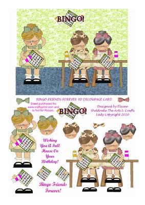 Bingo Friends Forever 3D Birthday Card