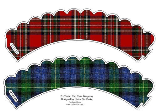 Scottish Tartan Plaid Cupcake Wrappers. 