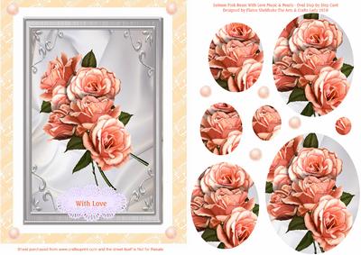 Salmon Pink Roses with Love, Music & Pearls