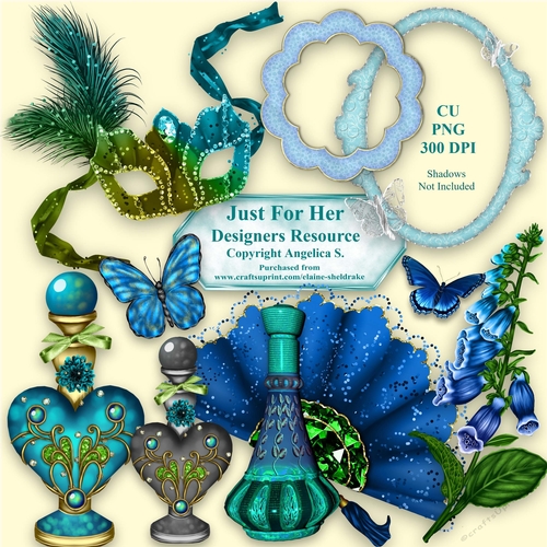 Just For Her A Designers Resource With Perfume Bottles CU PNG 300 DPI