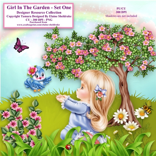 Girl In The Garden Set One Designers Resource CU PU png 300 dpi