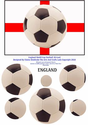 England World Cup Football 3D Card