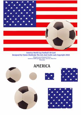 America World Cup Football 3D Double Pyramid Card