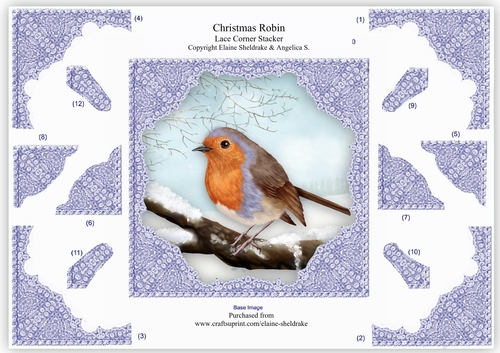 Christmas Robin Step By Step Decoupage Lace Corner Stacker Card Topper