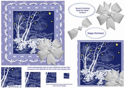 Winter Wonderland Stars at Night Double Stacker Pyramid Card