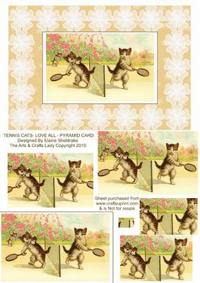 Tennis Cats - Love All - Pyramid Card