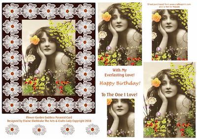Flower Garden Goddess Pyramid Card Everlasting Love