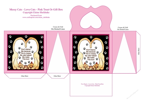 Messy Cats Love Cats Pink Cats Treats Or Gift Box For Friend