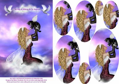 All Cats & Kittens Go to Heaven A5 Oval Pyramid Card