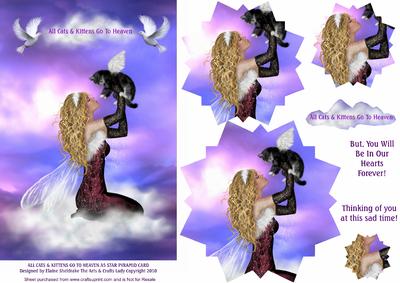 All Cats & Kittens Go to Heaven Star Pyramid Card