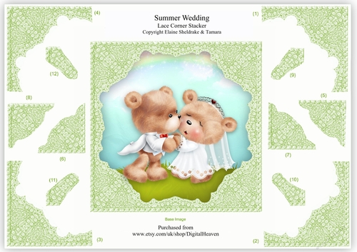 Summer Wedding Lace Corner Stacker Card Topper